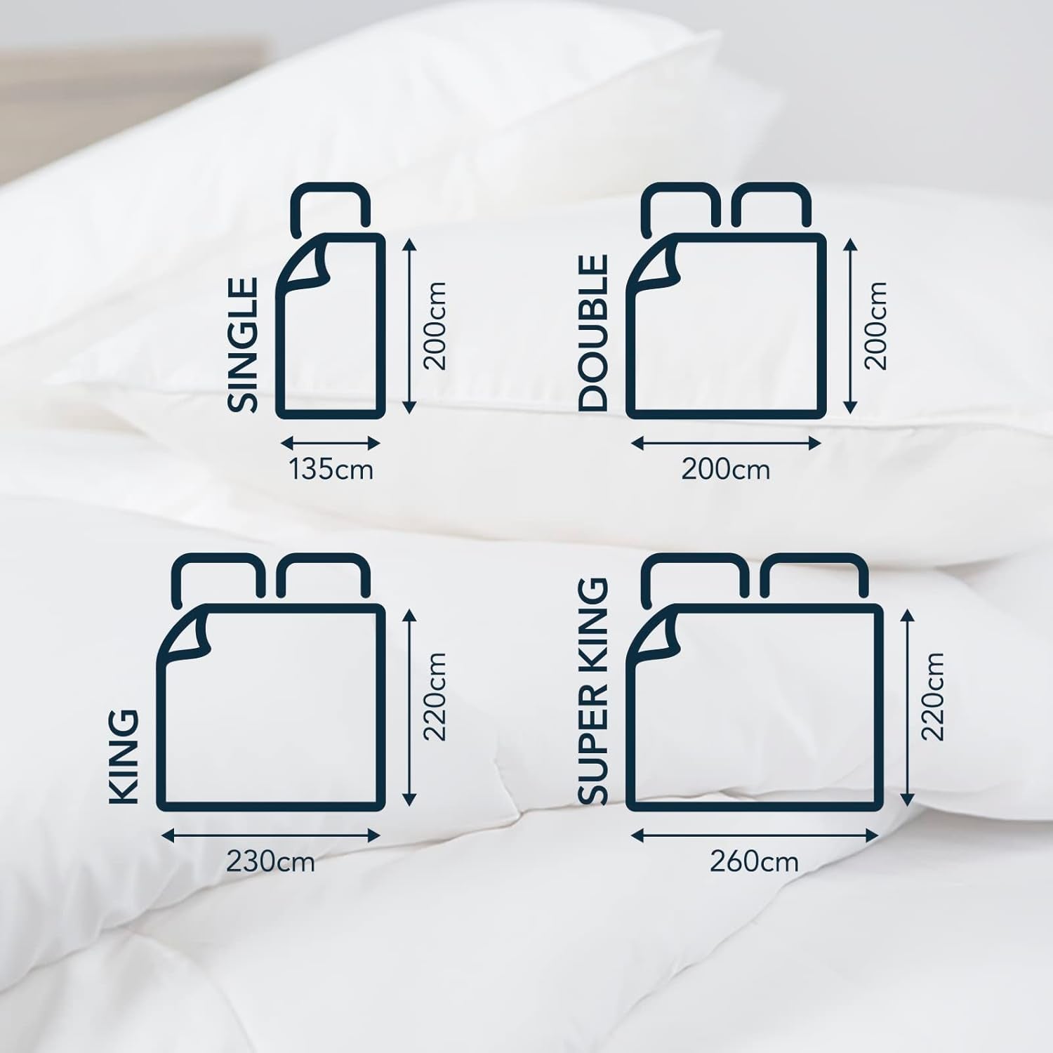 Piumino antiallergico Snuggledown Freshwash, 13.5 Tog Winter Warm, cotone, bianco, letto singolo Trapunte e trapunte Naty Shop