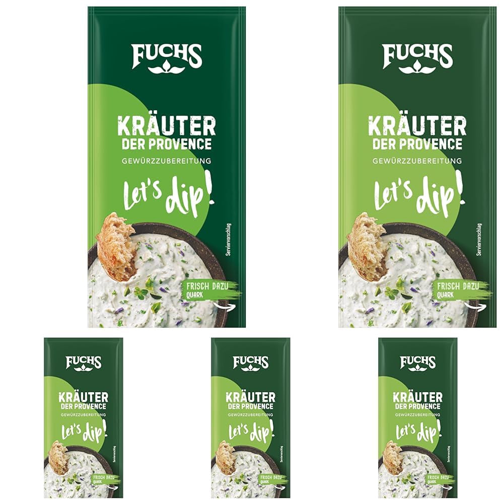 Fuchs Gewürze - Immergiamoci! Kräuter der Provence Gewürzzubereitung, Gewürz für Kräuterquarkdip, 7,5 g nella busta
