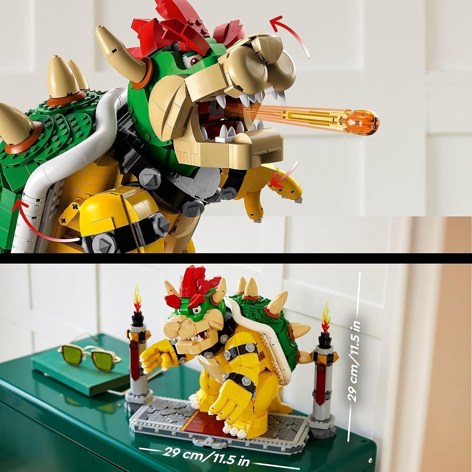 LEGO Super Mario The Mighty Bowser Kit modello 3D Grande set di action figure da collezione inclusa piattaforma da duello Idea regalo per i fan da esporre come decorazione della stanza 71411 Set di costruzione Besuche den LEGO-Store