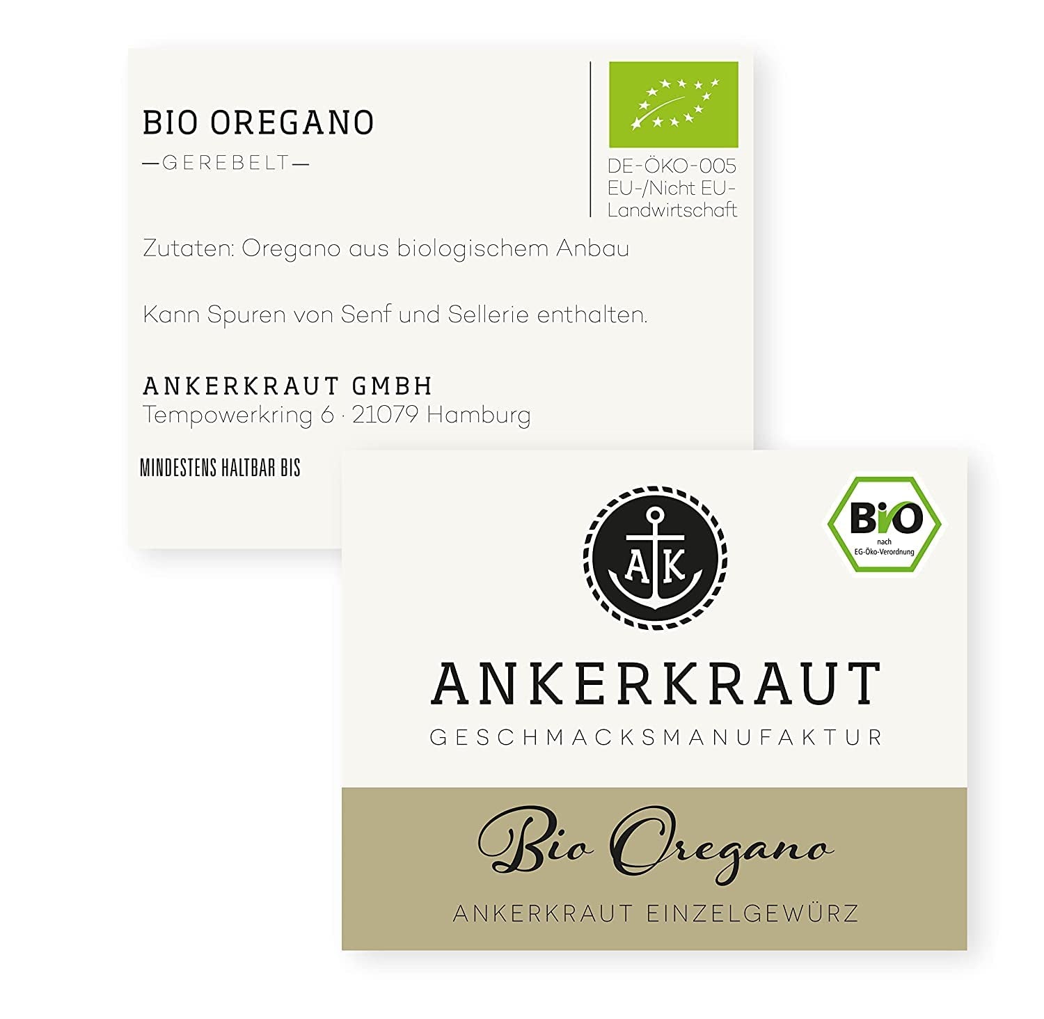 Ankerkraut BIO Origano, gerebeltes Küchen-Kraut, 15 g in vetro di sughero, Bio-Qualität zum selber Sürzen, Gewürz mediterranean Küche für Pizza & Pasta