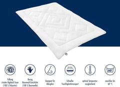 Piumino per tutte le stagioni Irisette Noblesse - Made in Germany - Copriletto con fodera in puro cotone, 135 X 200 Cm, certificato Ã-ko-Tex Piumini e Trapunte Naty Shop