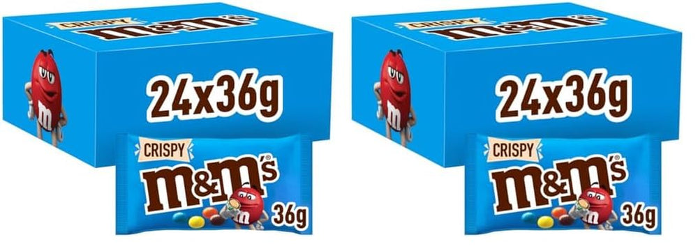 M&M's Confezione sfusa di cioccolato alle arachidi 24 x 45 g di lenticchie al cioccolato aromatizzate alle arachidi regalo al cioccolato (1080 g) ideali come dolcetto a tema calcistico