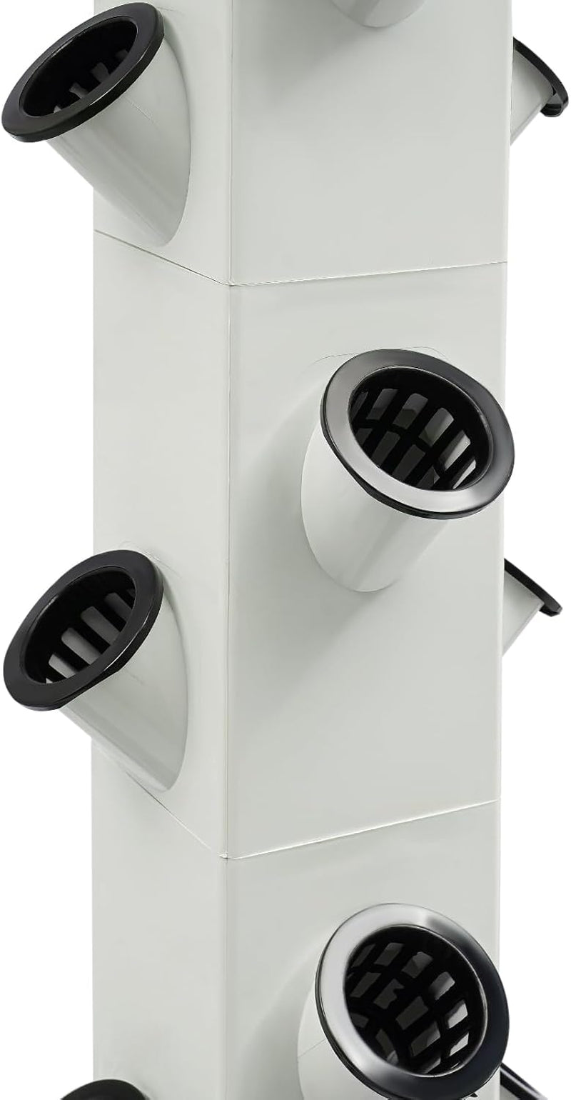 Sistema idroponico a 56 fori a 7 livelli Sistema di coltivazione fuori suolo Kit di coltivazione Torre aeroponica Sistema di coltivazione idroponica con pompa di idratazione Adattatore timer Letto di coltivazione e vaso in rete