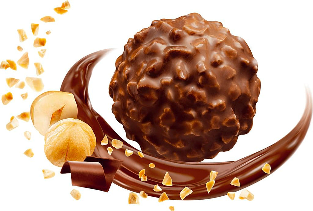 Ferrero Rocher - Specialità Praline alla Nocciola Croccanti e Cremose - Regalo di San Valentino per Lui e per Lei - 16 Confezioni da 4 Praline Individuali