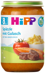 Menu biologici Hipp a partire da 8 mesi spätzle (pasta) con gulasch, 220G, conf. da 6 (6X220G) Madre e bambino Naty Shop Default Title