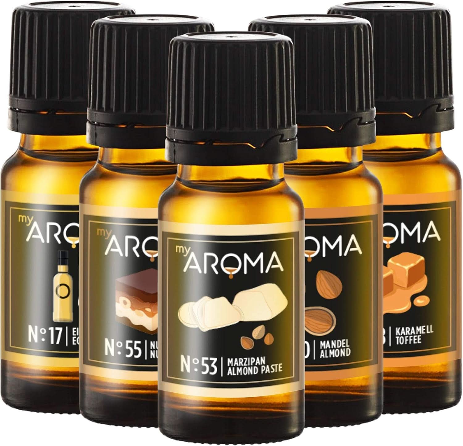 Mioroma | Set: Bosco e Prato - Puro Aroma Naturale con Aroma di Frutta e Aroma di Frutta (5 x 10 ml) | Dolcificanti Naty Shop senza zucchero e non zuccherati Master Baker