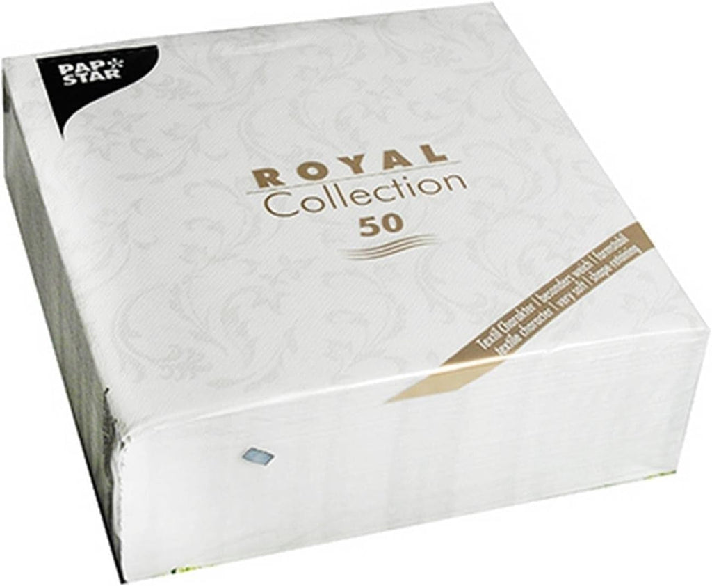 Papstar, 50 șervețele "ROYAL Collection" 1/4-fold 40 Cm X 40 Cm Fuchsia "Damascato", #85002