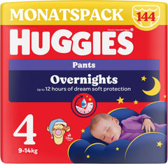 Huggies Night Pants Taglia 4 (9-14 kg), Scatola Pannolini Mensili, 104 Pezzi Mamma e Bambino Naty Shop