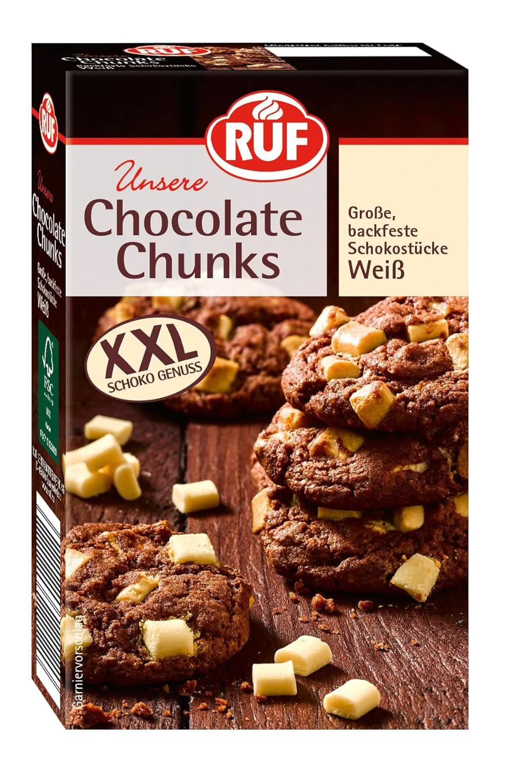 RUF, gocce XXL di cioccolato fondente da forno, vegano, senza glutine, 100 grammi Glasse e Decori Naty Shop Cioccolato Bianco