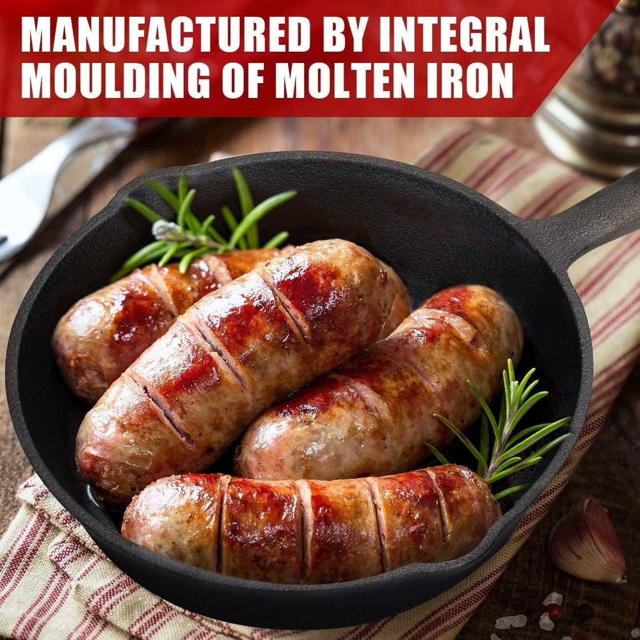 Bistecchiera in ghisa con manico OVERMONT Pentole e Padelle Naty Shop