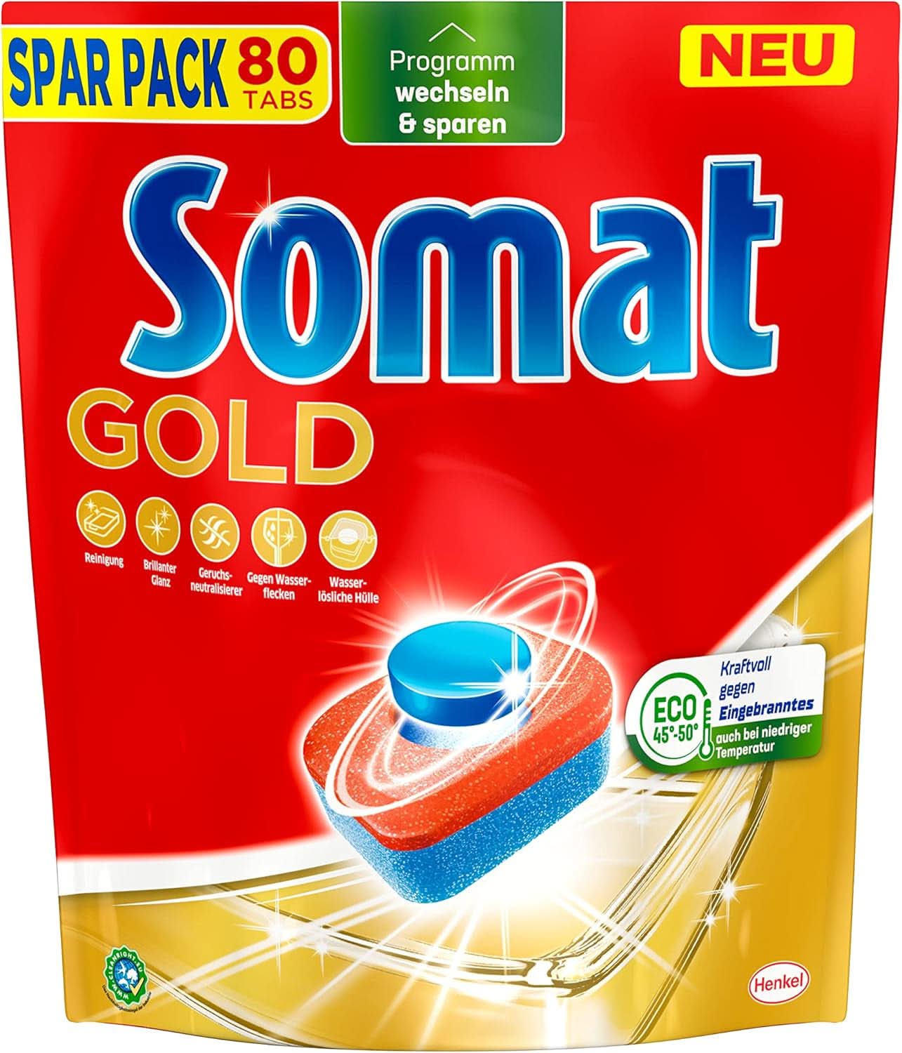 Somat Gold compresse per la lavastoviglie (105 compresse) Naty Shop Detersivi Cucina 80 capsule -