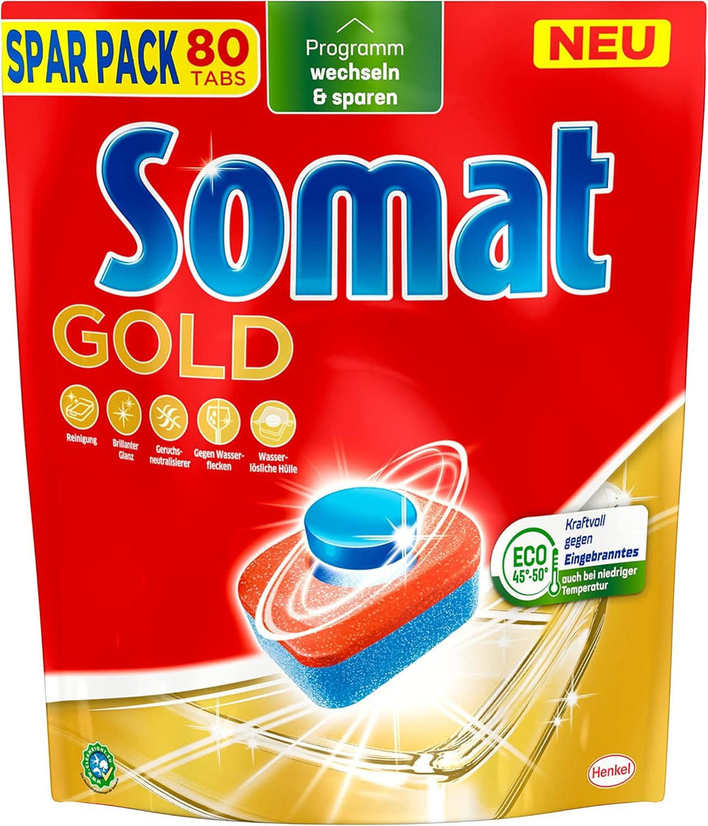 Somat Gold compresse per la lavastoviglie (105 compresse) Naty Shop Detersivi Cucina 80 capsule -