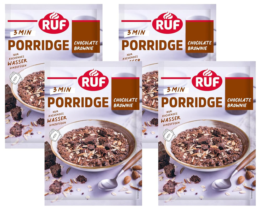 Farina d'avena istantanea RUF con fragole e vaniglia, un pasto estivo con avena pronto in 3 minuti, 1 busta x 65g