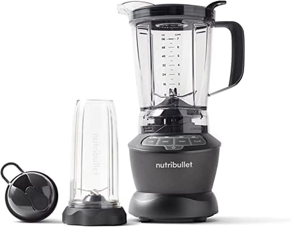 Frullatore Nutribullet Full Size, Mixer elettrico, Mixer multifunzione, Mixer professionale, Potenza 1000 Watt, Becher 1,6 L, Grigio, NBF450DG Kitchen Naty Shop