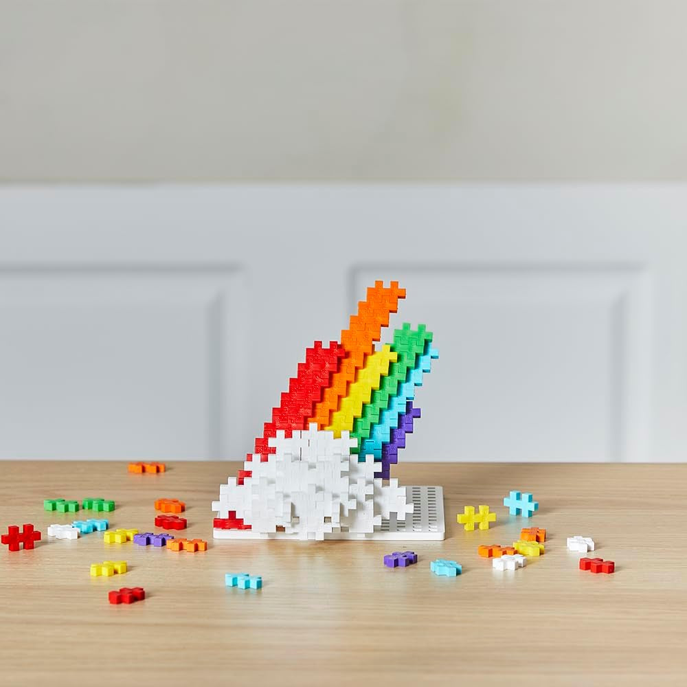 Plus-Plus 9604262 Geniales Konstruktionspielzeug, Regenbogen, Kreativ-Bausteine ​​​​Tube, 240 Teile