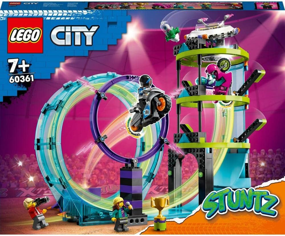 LEGO City Stuntz Ultimate Stunt Rider Challenge, 60361, acrobazie 3 in 1 per 1 o 2 giocatori, con motociclette giocattolo a 2 ruote per bambini, set 2023 Building Sets Besuche den LEGO-Store
