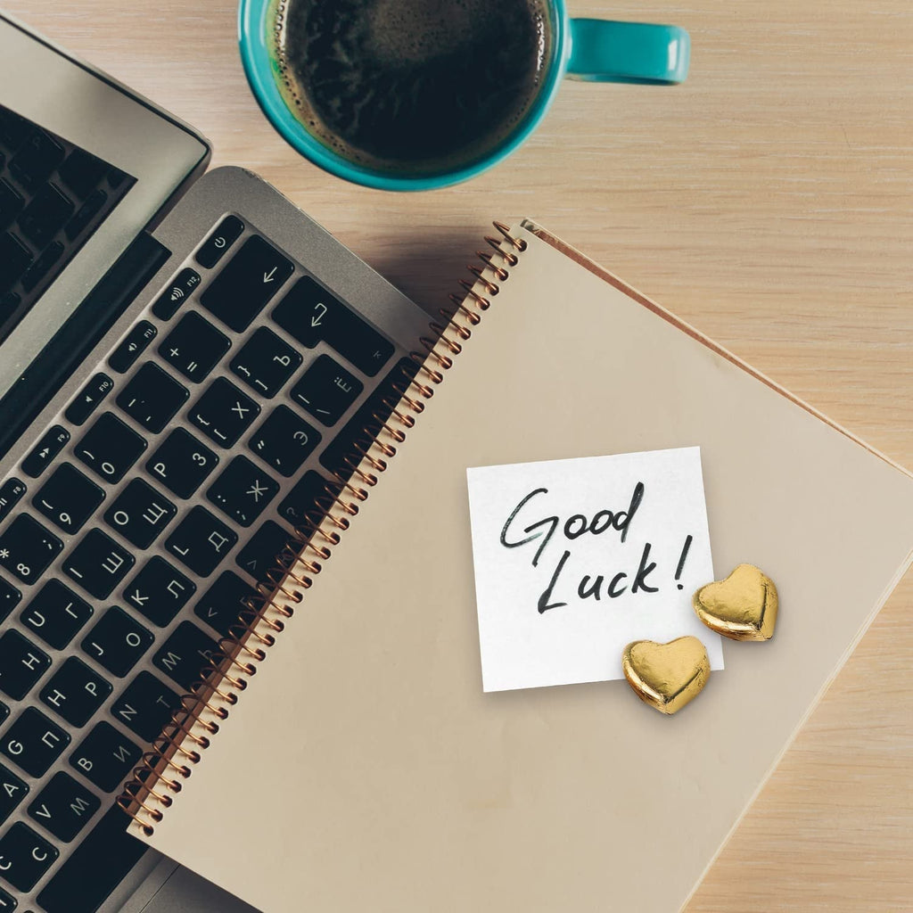 Günthart 150 bucăți Inimioare de ciocolată aurite cu umplutură de turtă dulce, 1.2 KG Bomboane de Ciocolata Naty Shop