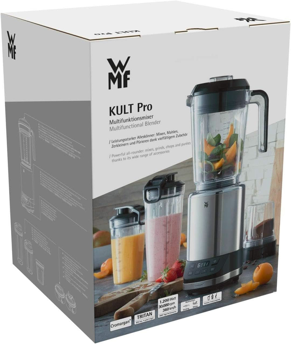 WMF Kult Pro Multifunktionsmixer Hochleistungsmixer, 30.000 U/Min, Smoothie Maker, Standmixer, Ice-Crush Funktion, 4 Mixbehälter Inkl. Togo-Verschluss Cucina Naty Shop