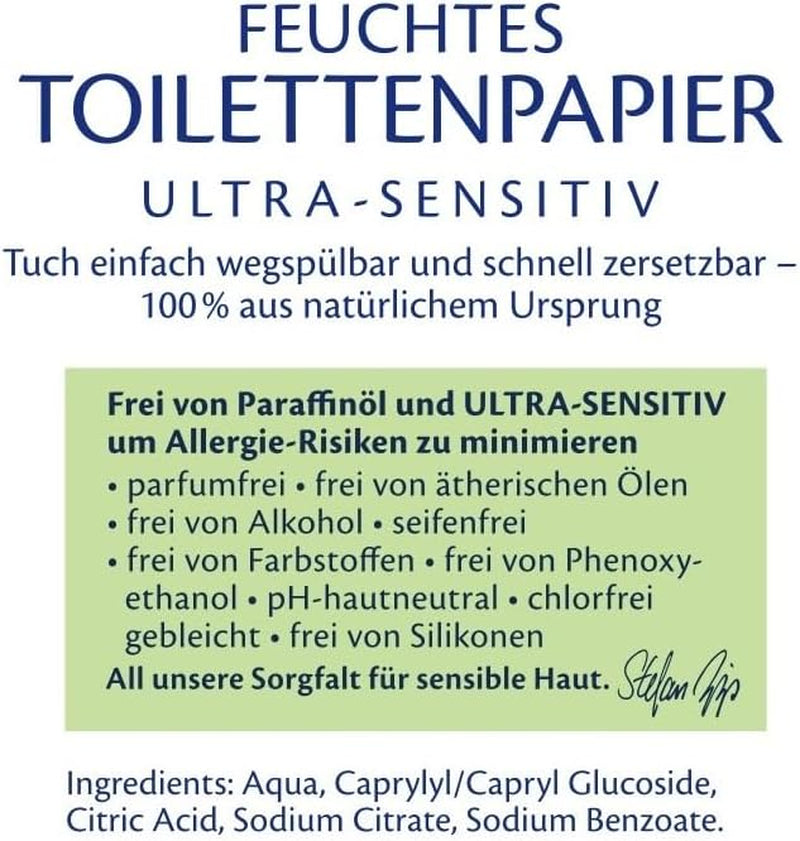 Carta igienica umidificata morbida HiPP Baby (6 x 50 fogli), 99% acqua, ultra sensibile, inodore, con coperchio incernierato