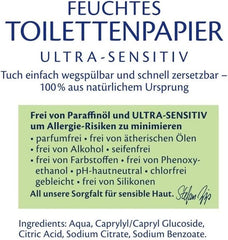 Carta igienica umidificata morbida HiPP Baby (6 x 50 fogli), 99% acqua, ultra sensibile, inodore, con coperchio incernierato