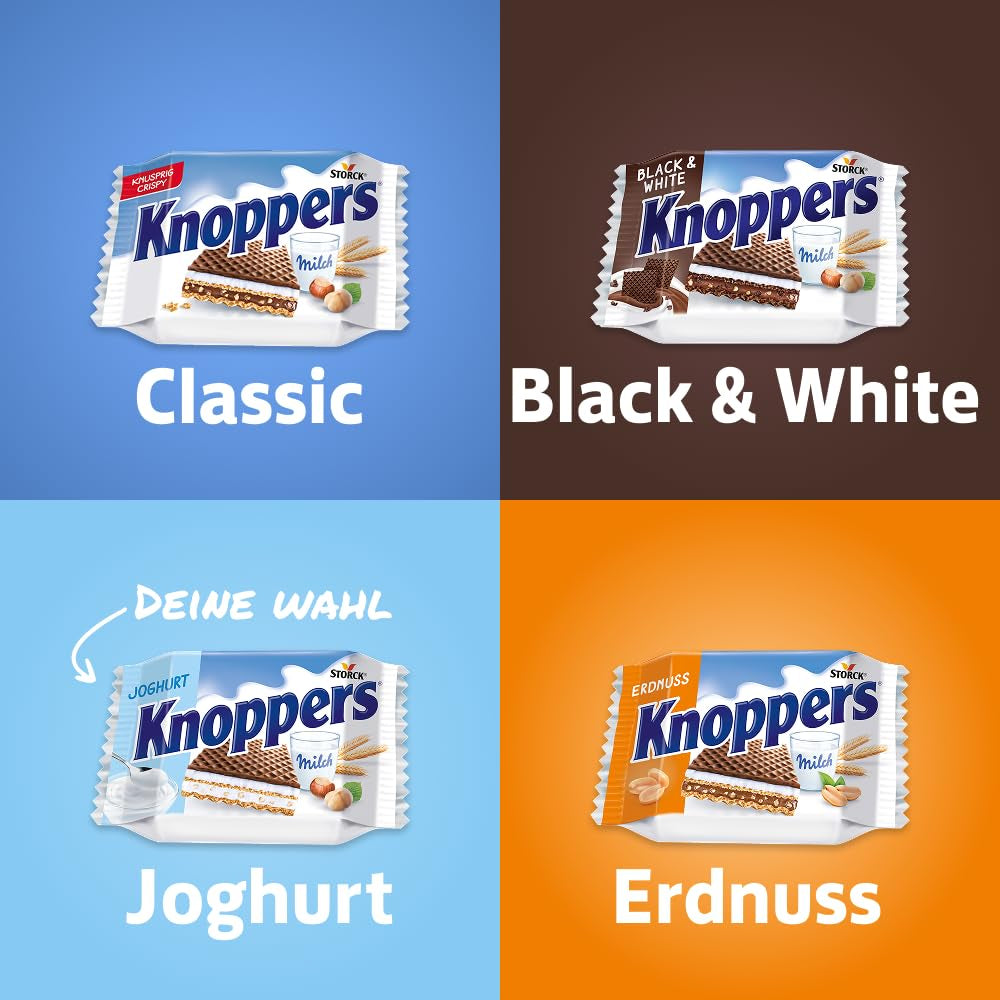 Yogurt – 4 x 200 g – Fette di wafer ripiene di crema allo yogurt e torrone, nocciole e cacao