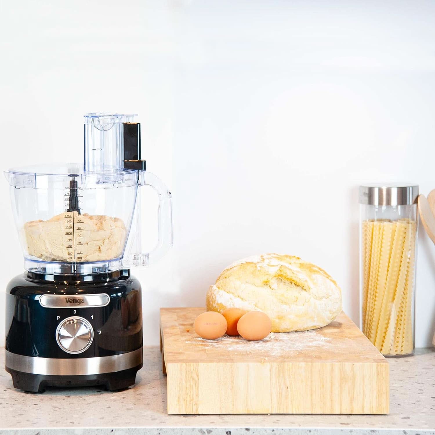 Dai! Macchina da cucina 8 in 1, rubinetto da 3 litri, contenitore miscelatore da 1,75 litri, 2 stufe a vento, funzione turbo, 1000 W, colore nero/argento, VG HA 3001 Madre e bambino Naty Shop