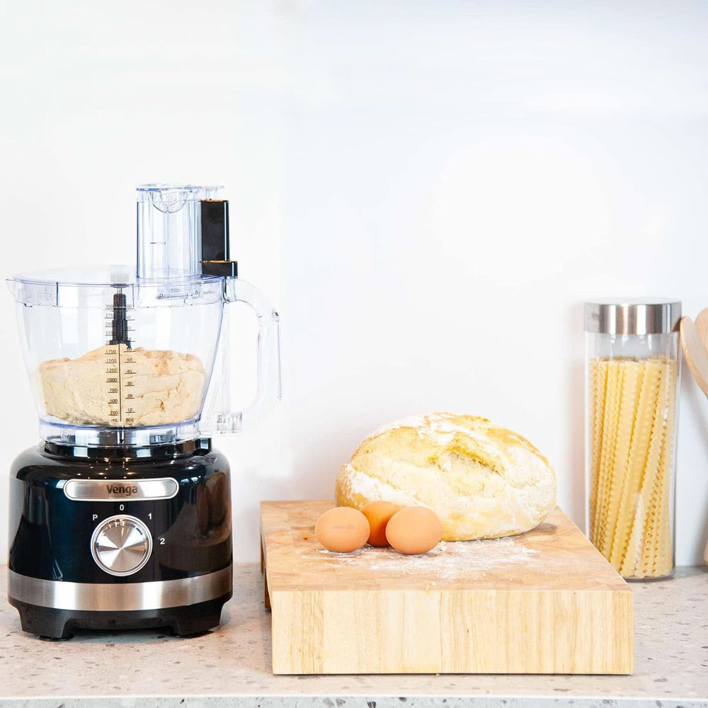 Dai! Macchina da cucina 8 in 1, rubinetto da 3 litri, contenitore miscelatore da 1,75 litri, 2 stufe a vento, funzione turbo, 1000 W, colore nero/argento, VG HA 3001 Madre e bambino Naty Shop