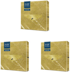 PAW - Șervețele 3 straturi (33 X 33 Cm) I 20 bucăți I Perfect pentru zile de naștere, petreceri, nunți, comuniuni și sărbători I Șervețele de hârtie colorate - ocazii speciale, ornamente I Inspiration Classic (Gold)