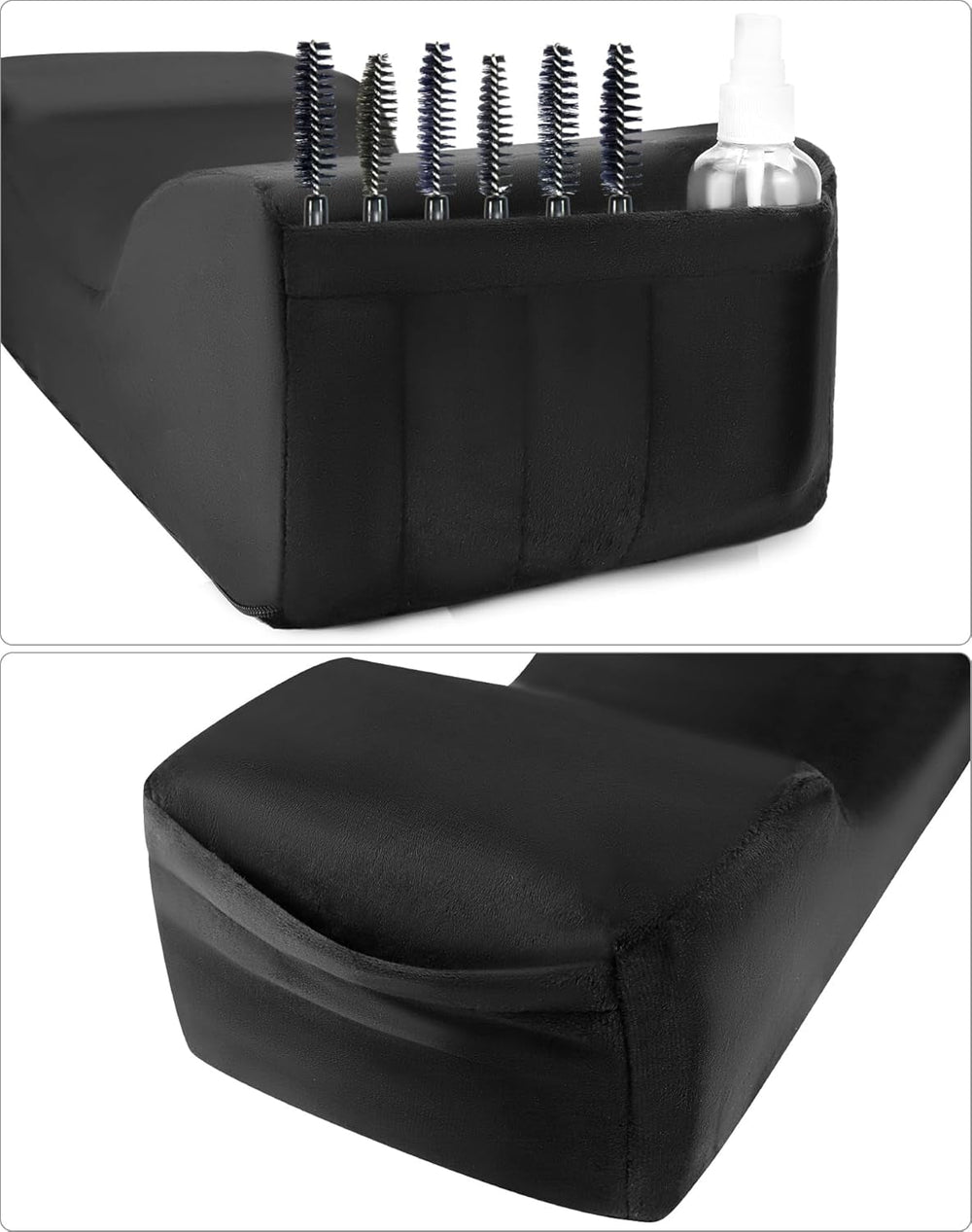 QWORK® Wimpernkissen, U-Förmiges Beauty Makeup Kissen, Ergonomisches Wimpernkissen Für Verlängerungen, Memory Foam Wimpernkissen Für Den Heimgebrauch Im Schönheitssalon (Schwarz) Perne ortopedice cervicale Naty Shop