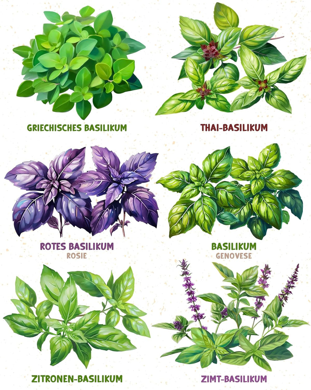 Semi di basilico biologico in set da 6 - 6 semi di basilico per una facile coltivazione in giardino, balcone o aiuola rialzata - Semi di piante - Piantine