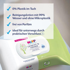 Salviette umidificate morbide HiPP Baby per viso e mani, confezione da 12 (12 x 20 pezzi)