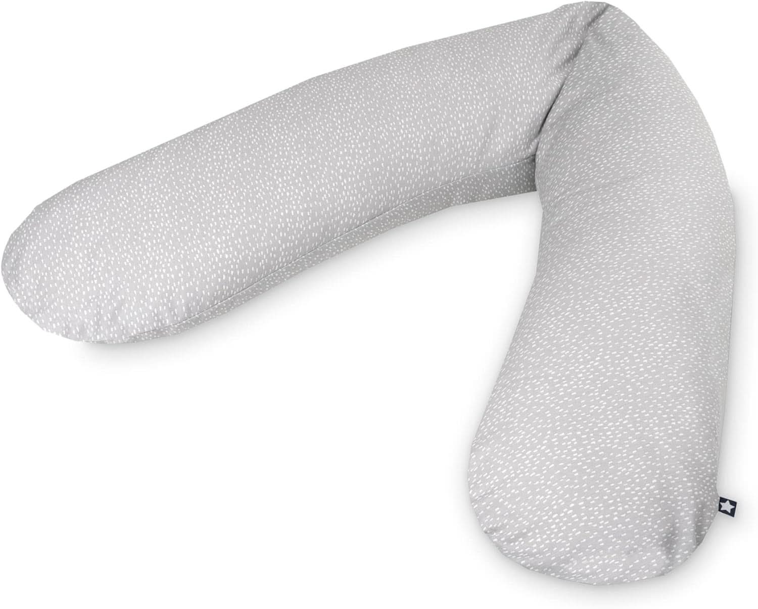 Julius Zöllner pernă de alăptare din jersey aprox. 190 cm | umplutură 42 litri microperle Eps | Fabricat în Germania | capac din jersey 100% bumbac Accesorii Hrana si Alaptare Bebe Naty Shop Pătrate micuțe gri