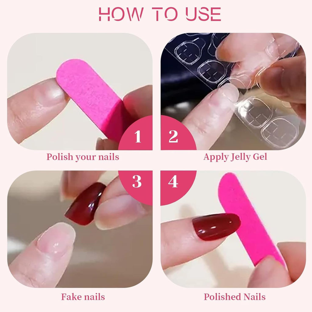 24 de bucăți de unghii French Press negre de toamnă, unghii lungi cu flori roz, unghii artificiale pentru lipit, set de unghii artificiale de toamnă cu accesorii