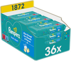 Pampers Fresh Clean Wet Wipes, 1872 salviette (36x52 pezzi), leggermente profumate, adatte anche per mani e viso