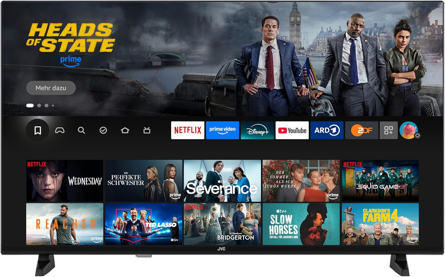 JVC Fire TV de 40 de inci, Smart TV Full HD, HDR, cu control vocal Alexa și tuner triplu, televizor LED LT-40VRF3555 (2026)