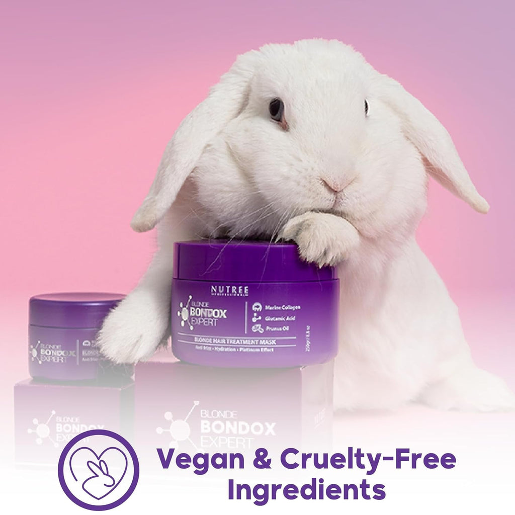 BLONDE BONDOX HAIR TREATMENT 1kg Professional Purple Heat Mask - Olive Oil - repară elasticitatea și flexibilitatea părului, înmoaie, hidratează și adaugă strălucire Masca de par Naty Shop