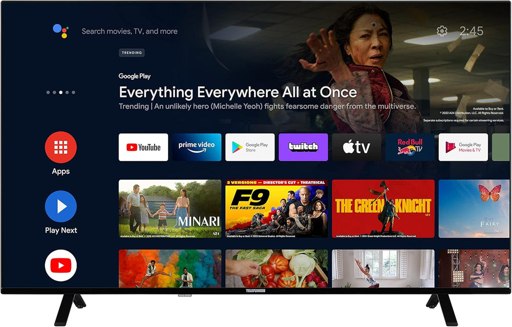 Televizor TELEFUNKEN Android TV de 43 de inci (Smart TV Full HD, HDR, triplu tuner, Bluetooth) XF43AN750M