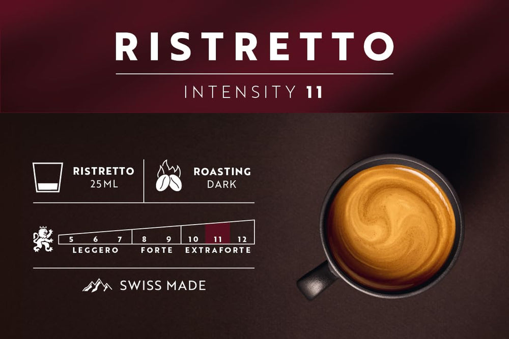 Café Royal Ristretto – Nespresso®-kompatible Kaffeekapseln, 100 % Arabica, intensiv, dunkle Röstung, Intensität 11/12, Rainforest Alliance, 36 Kapseln