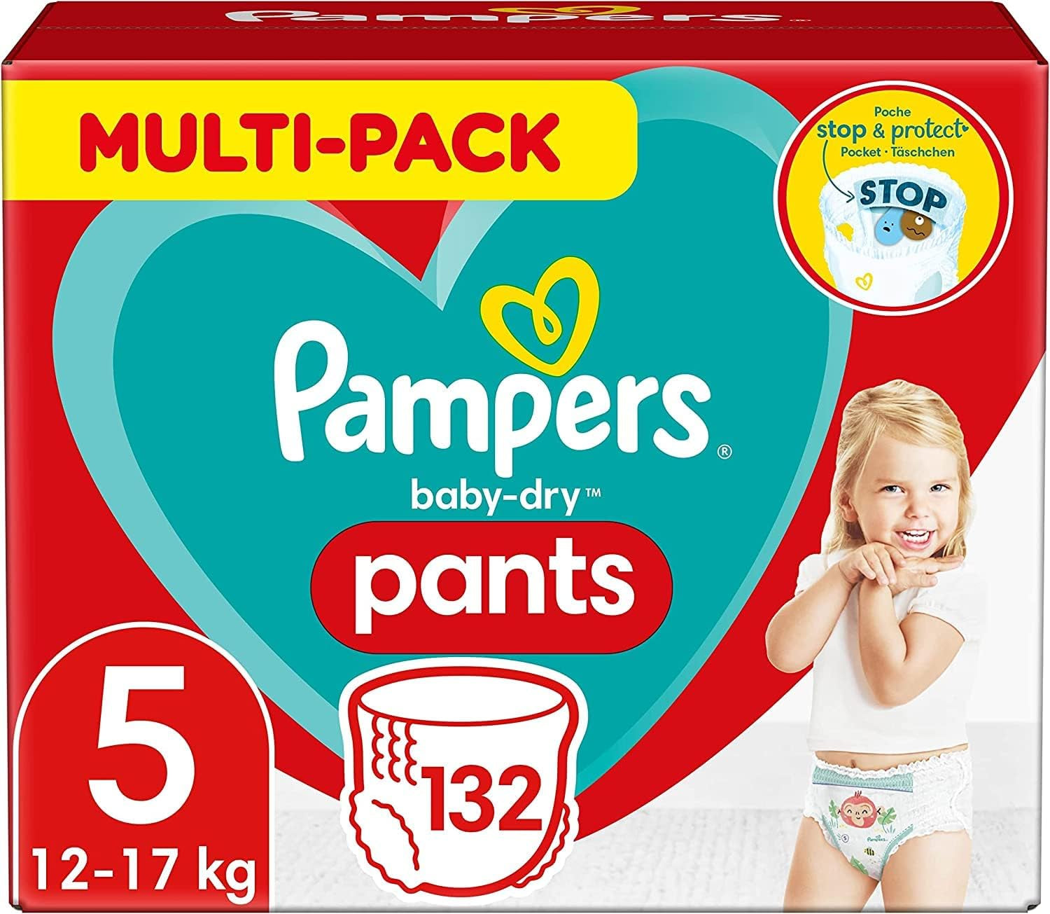 Pannolini Pampers Baby-Dry, taglia 8, 43 pannolini, da 19 kg, confezione Jumbo+
