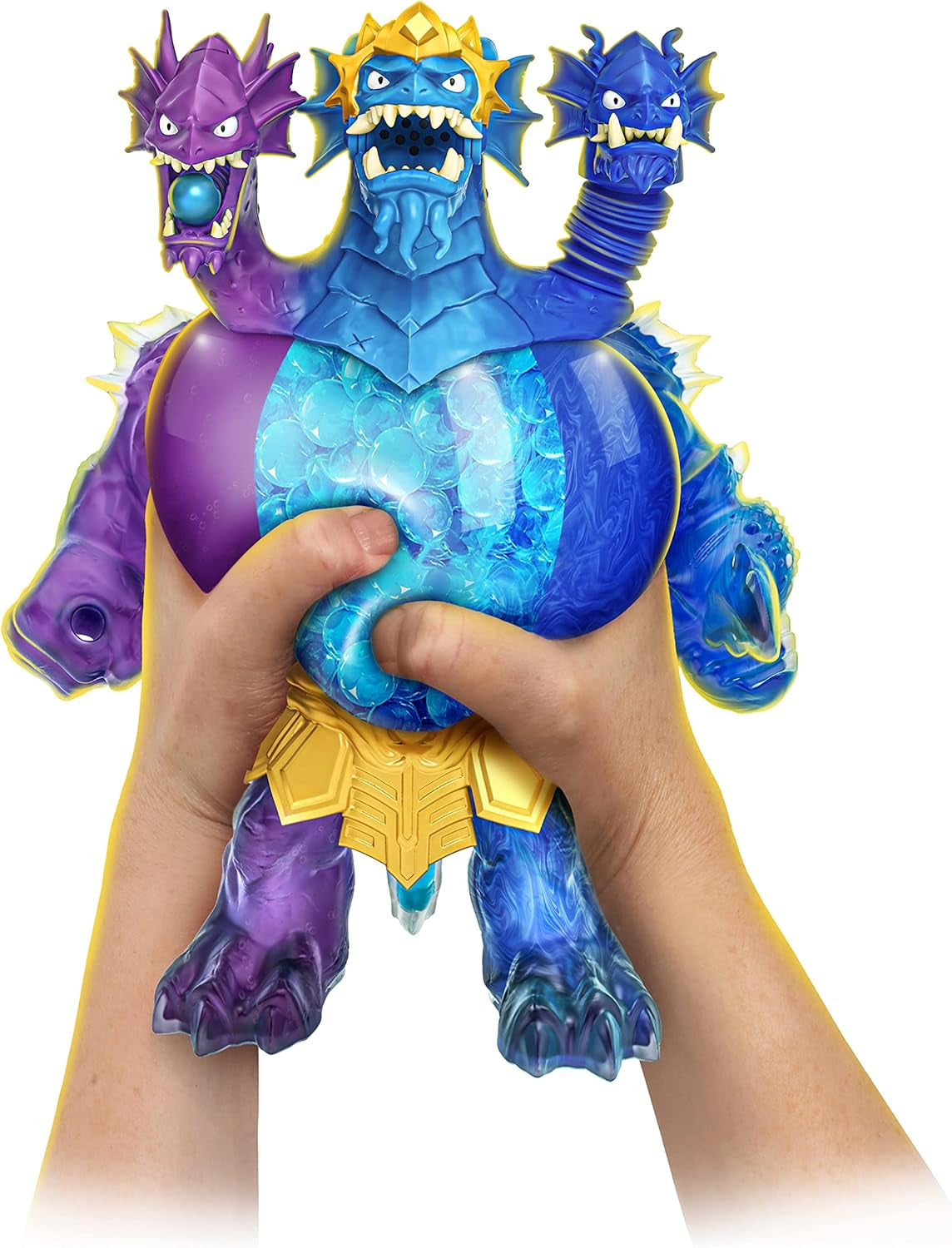 Heroes of Goo Jit Zu Deep GOO Sea King Hydra figurină cu putere de slime 3 în 1, 3 capete și efecte luminoase și sonore Action figures Naty Shop