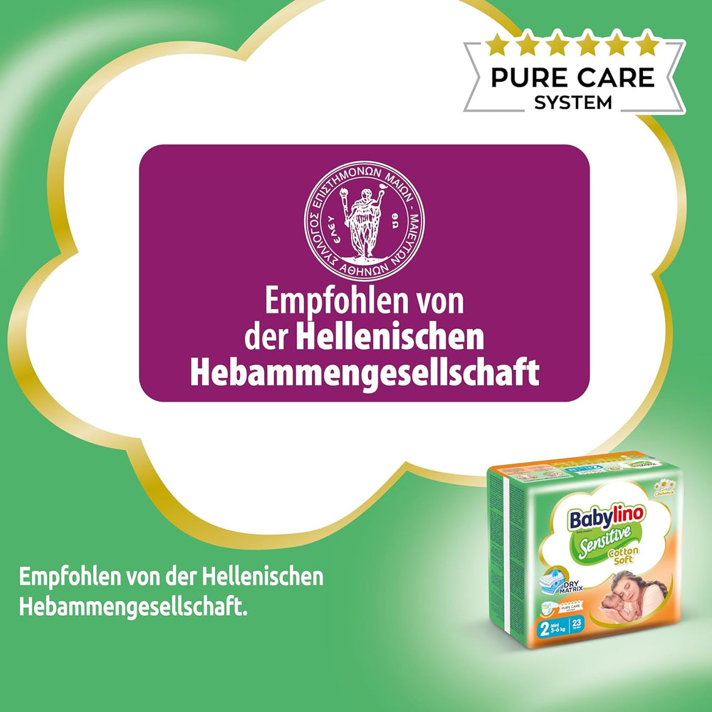 Pannolini per bambini sensibili, taglia 2, mini (3-6 kg), 192 pannolini