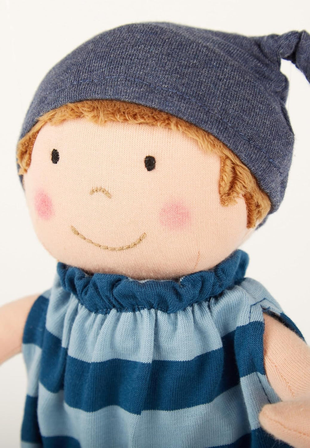 SIGIKID 39651 Puppe Brenda Bilipup, Stoffpuppe mit Kleidchen zum An- und Ausziehen, Kuschelpuppe, Einschlafhilfe, spielen, schmusen, für Babys & Kinder ab 6 Monaten, Blau 24 cm