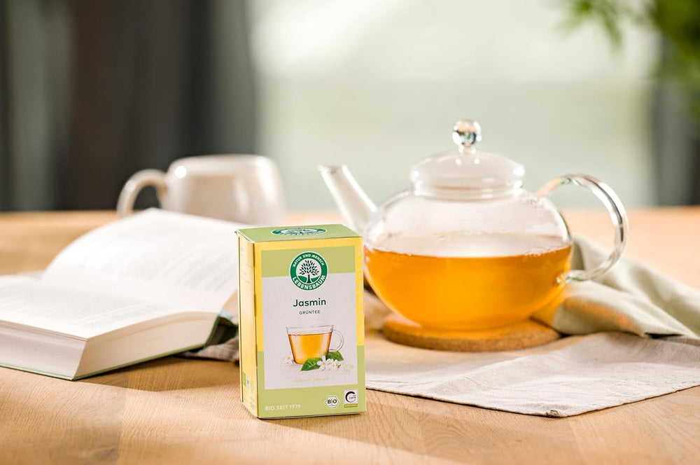 LEBENSBAUM Ceai de iasomie, ceai organic cu flori proaspete de iasomie, pliculețe de ceai verde, gust 100% natural, 20 pliculețe de ceai à 1,5 g