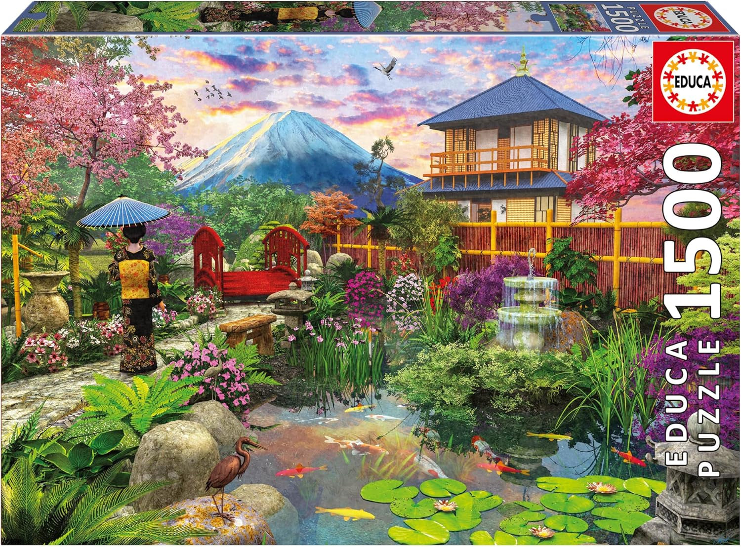 Educa - Puzzle da 1500 pezzi per adulti | Il giardino giapponese. Dimensioni: 85X60 cm. Include la colla per puzzle Fixpuzzle. Per 14 anni (19937) Puzzle Naty Shop Titolo predefinito