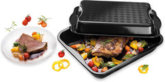 Dr. Oetker Maxi-Bräter Mit Deckel BACK-IDEE KREATIV, Brat- Und Auflaufform Aus Hochwertigem Stahlblech Mit Emaillierung, Eckige Form, Schnitt- Und Kratzfest - Spülmaschinengeeignet in Schwarz Stampi e vassoi per dolci Naty Shop