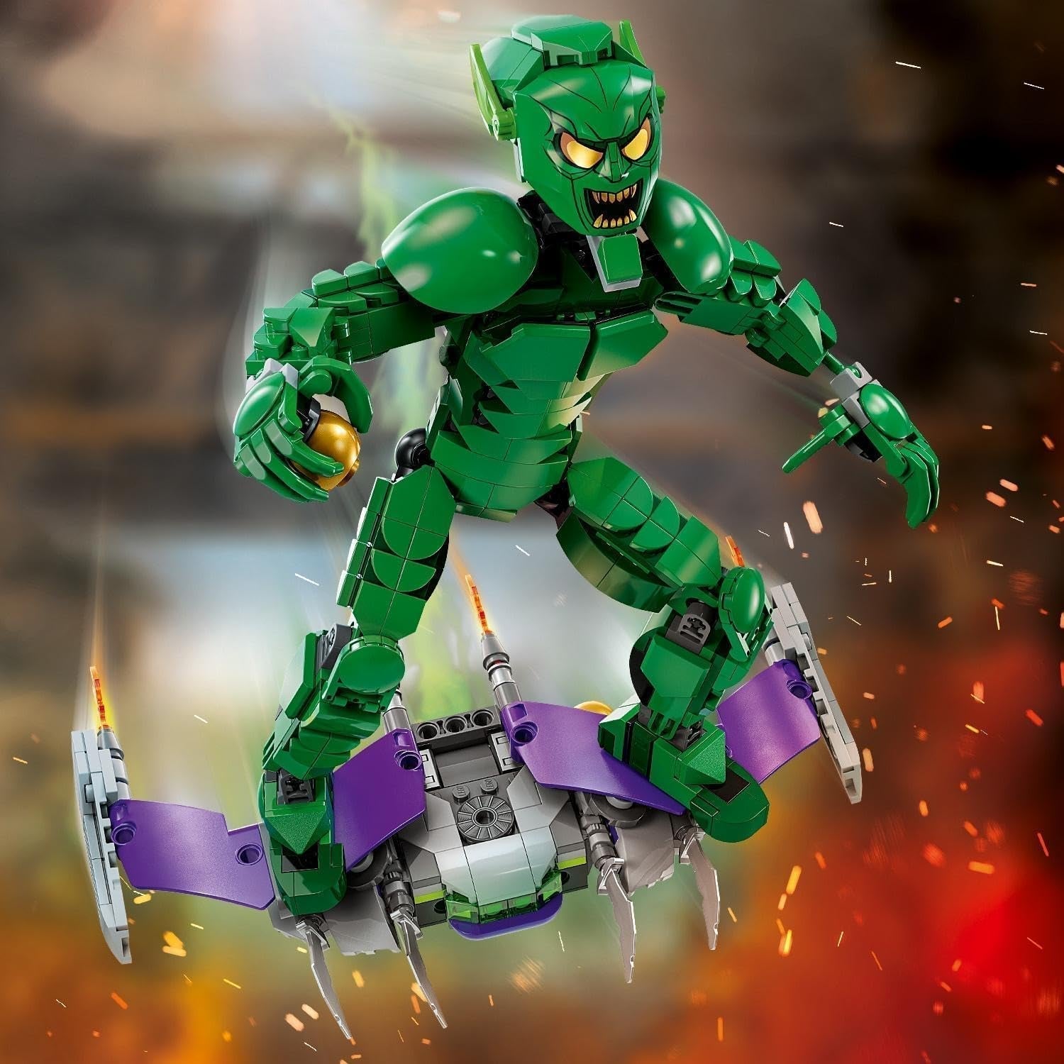 LEGO Marvel Green Goblin Personaggio da costruzione, Giocattolo costruibile mobile del Super cattivo per bambini 8+, ragazzi e ragazze, Set universo di Spider-Man con cursori e bombe zucca, Idea regalo supereroe 76284 Set da costruzione Acquista dal negozio LEGO