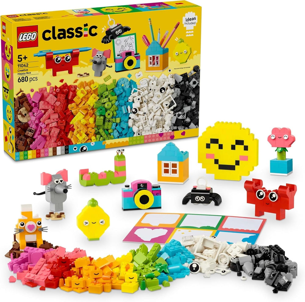 Scatola divertente creativa LEGO Classic, mattoncini da costruzione colorati per giochi di ruolo fantasiosi, set da costruzione per principianti, giocattoli per ragazze e ragazzi a partire da 5 anni, modelli ricostruibili 11042 Set da costruzione Besuche den LEGO-Store Titolo predefinito