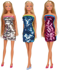 Simba 105733366 - Steffi Love Puppe im coolen Paillettenkleid, mit Swap Effekt, Wendepailletten, es Wird nur EIN Artikel geliefert, 29cm, ab 3 Jahren