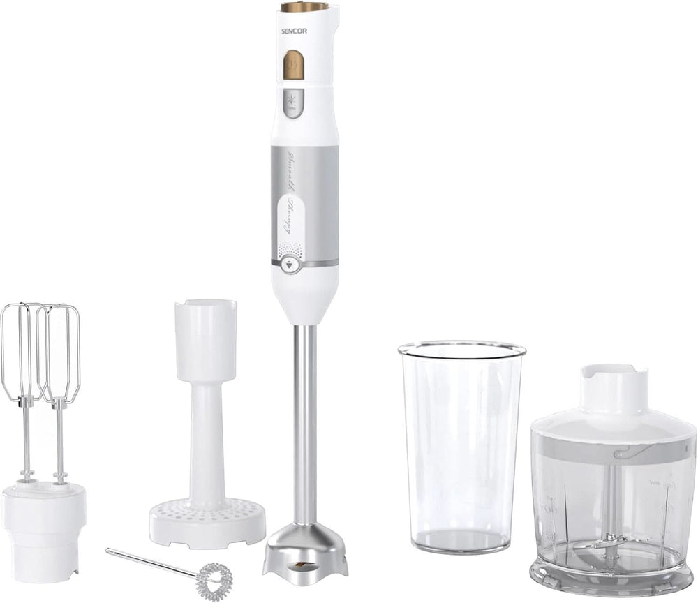 Sencor Multifunktionaler Standmixer, Ultra-Leistungsstark, 6 in 1, 1200 W, Mit Doppel-Schneebesen, Zerkleinerer & Mousseur, Kartoffelstampfer, Quadblade-Klingen Aus Titan, Stufenlose Bucatarie Naty Shop