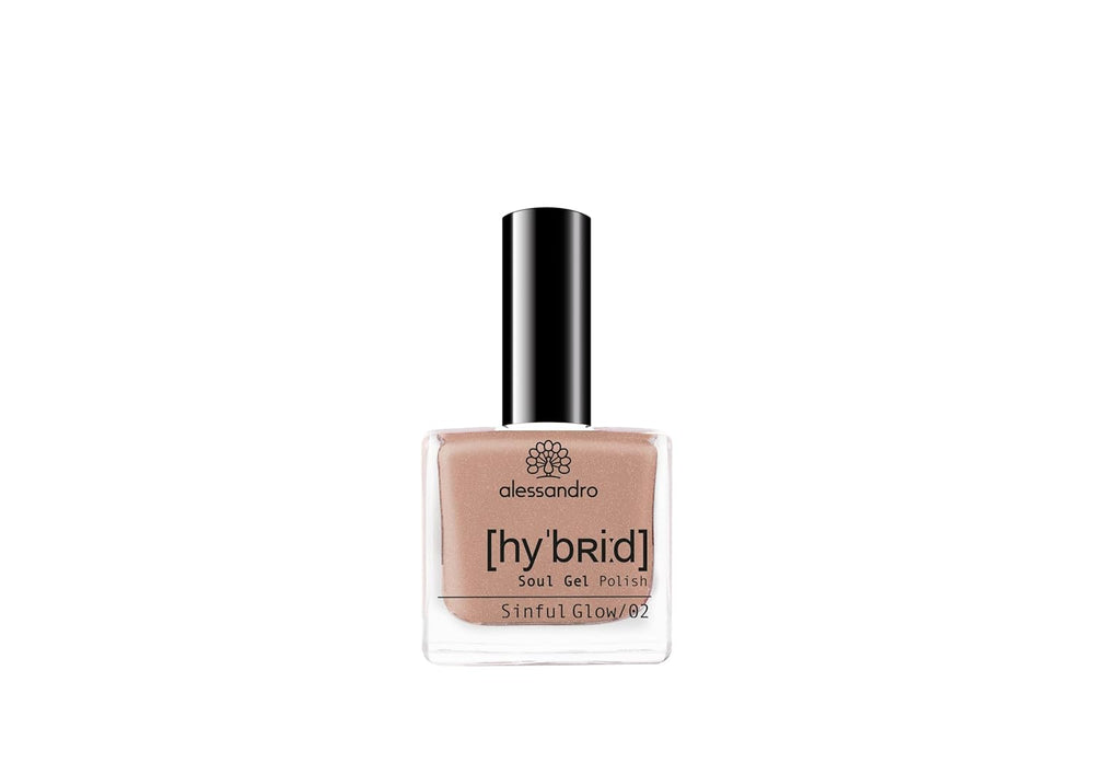 Smalto Alessandro Sinful Glow HYBRID - Tonalità nude - Unghie perfette in soli 3 step, senza LED - dura fino a 10 giorni! 8 ml
